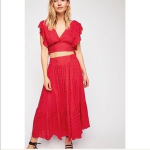 Free People Red Polka Dot Set